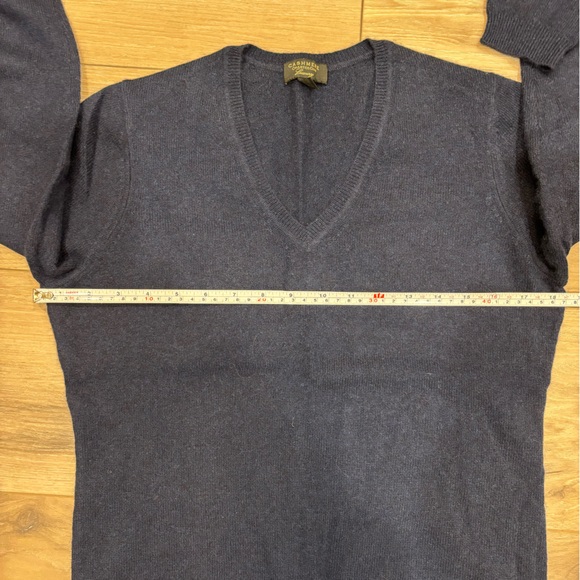 Charter Club Navy Blue Cashmere V-Neck Sweater - Picture 4 of 6